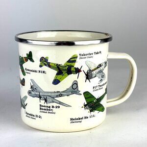 Vintage WWII Planes Enamel Mug by Gift Republic